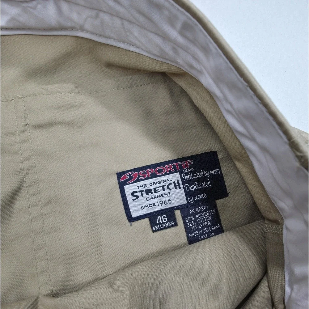 New Sportif USA Mens Size 46 Cargo Shorts‎ Beige Lycra Stretch Fishing Sailing